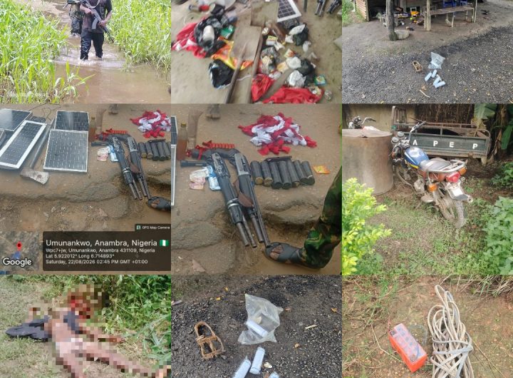 Troops raid IPOB/ESN strongholds in Anambra, recover weapons, IED materials