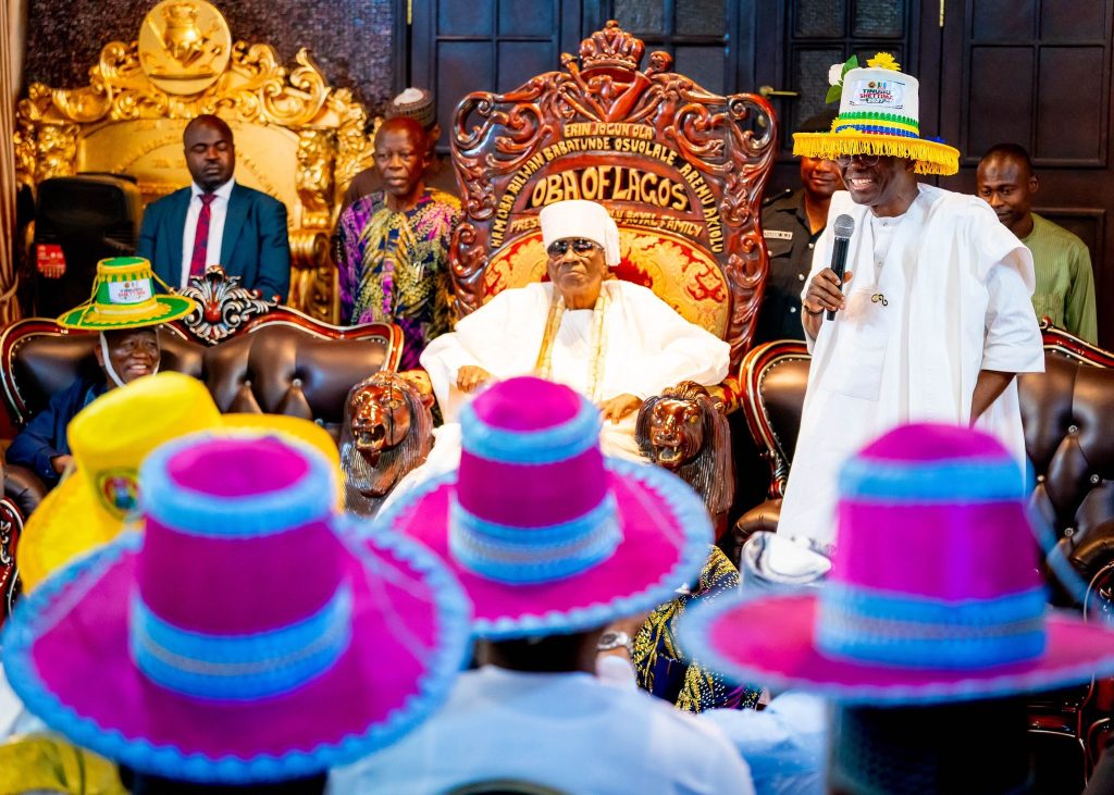Tinubu 2027: Sanwo-Olu, Yari lead APC leaders to Oba of Lagos for royal blessing