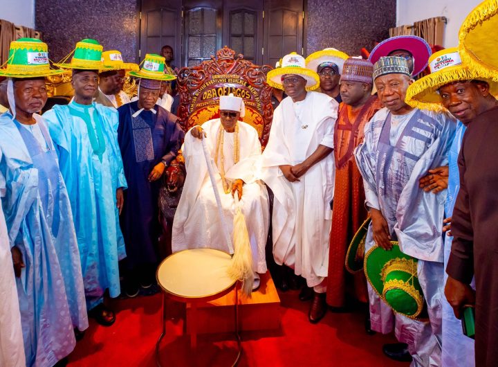Tinubu 2027: Sanwo-Olu, Yari lead APC leaders to Oba of Lagos for royal blessing