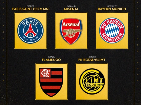 Bodo/Glimt shocks Ballon d'Or list as PSG, Arsenal, Bayern battle for Club of the Year