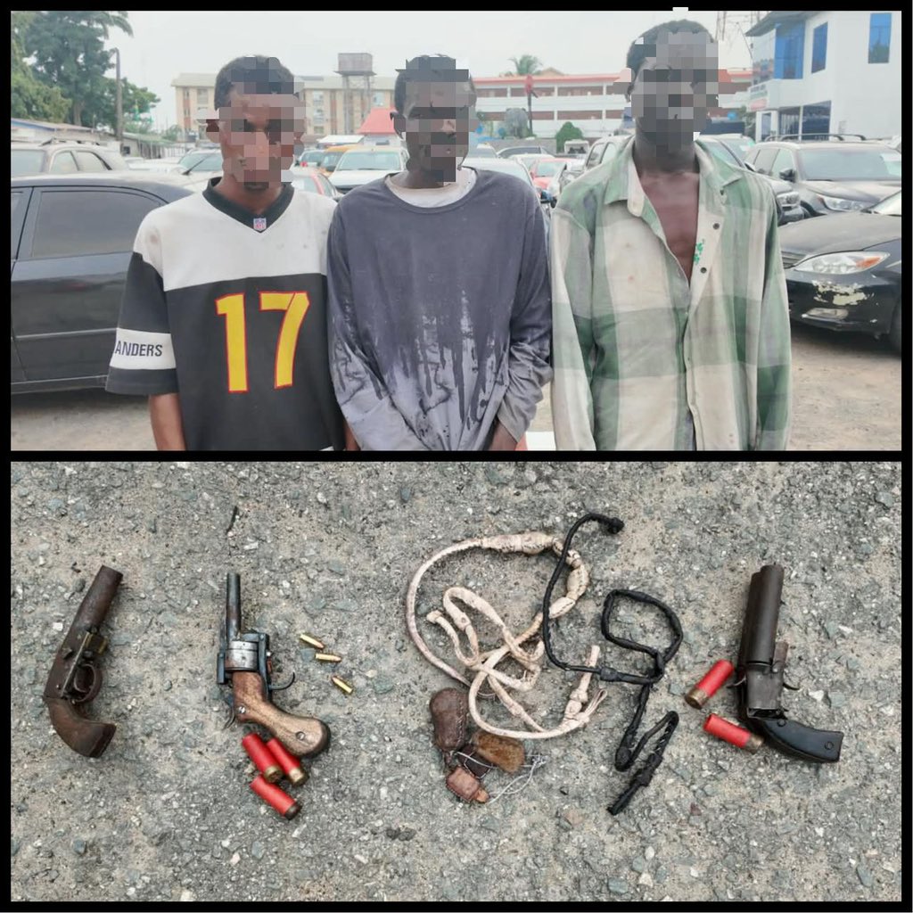 Lagos police arrest 3 armed robbers, recover guns, ammunition