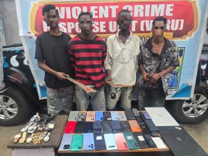 Lagos police arrest 4 armed robbers, recover 25 phones, laptops, gold Jewellery