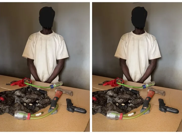 Lagos police arrest cultist, recover pistol, axe, ‘Ice’ drug in Ikorodu