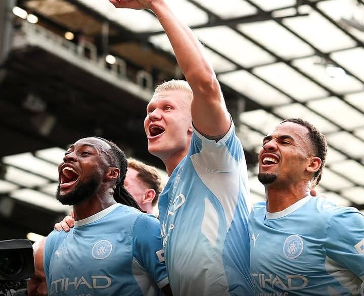 Manchester City beat United with 10 men as Haaland strikes at Old Trafford