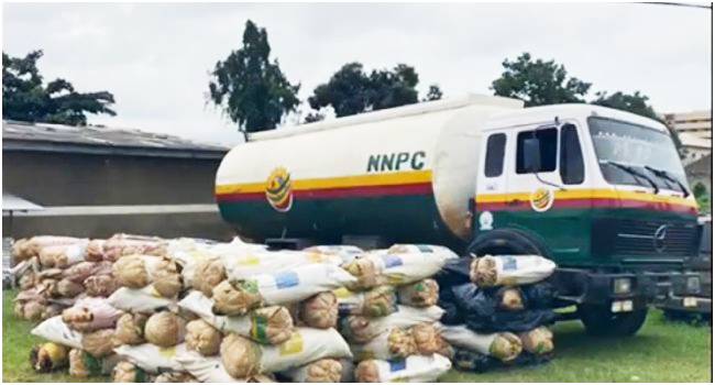 NDLEA seizes 2,145kg cannabis hidden in fuel tanker, intercepts more drug-laced cookies at Lagos Port