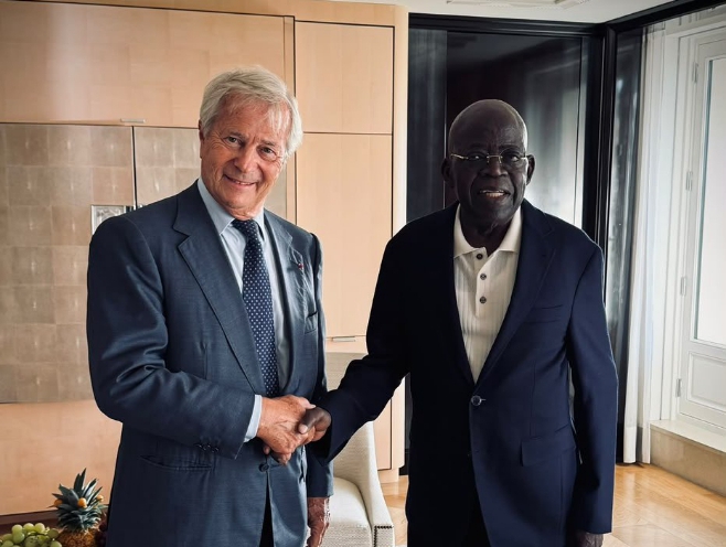 Tinubu meets Vincent Bolloré in Paris on expanded investment in Nigeria's creative snd digital economy