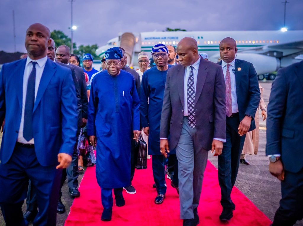 Tinubu returns to Nigeria, Declares ‘I’m Here, ready to work’ after UK, France vacation