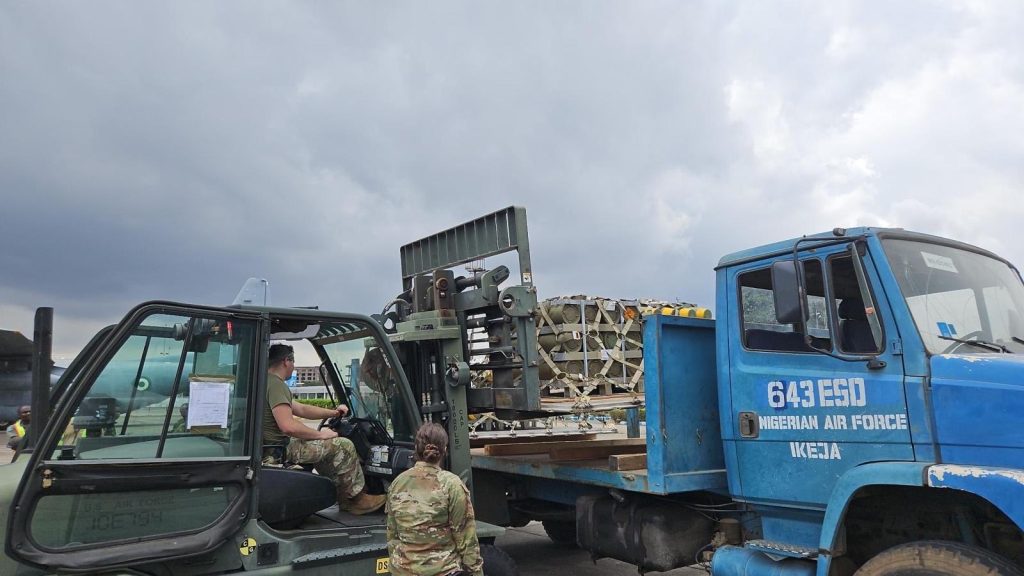 U.S. Air Force C-17 delivers military equipment to Nigerian Air Force