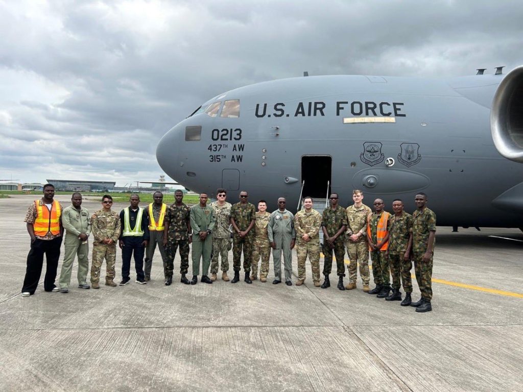 U.S. Air Force C-17 delivers military equipment to Nigerian Air Force