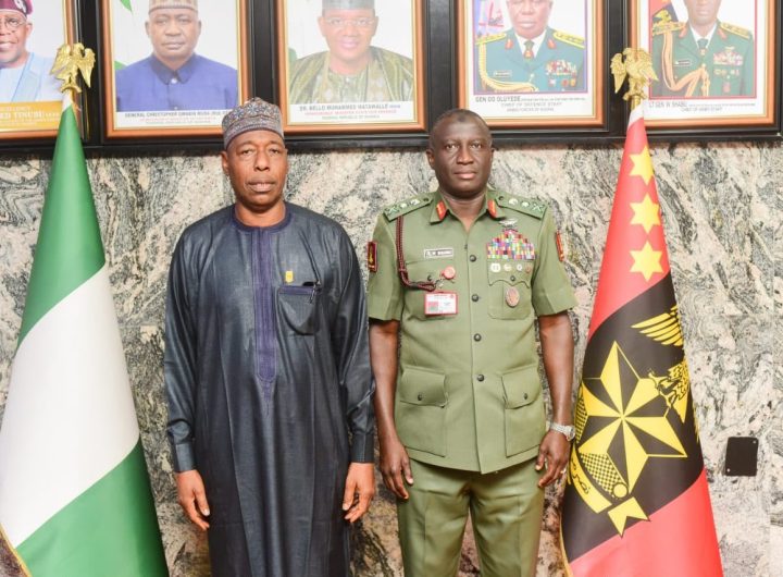 Borno State Governor meets Army Chief Waidi in Abuja