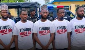 Police arrest 5 men over 'Tinubu Must Go' T-Shirts, court orders remand