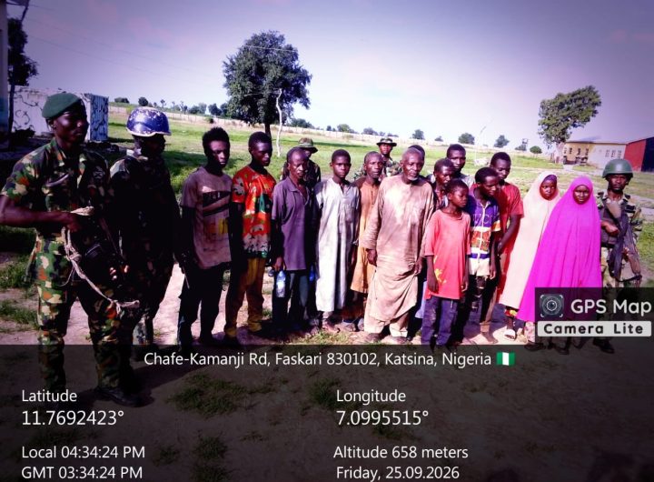 Troops arrest terrorist logistics couriers, rescue 14 kidnap victims in Katsina
