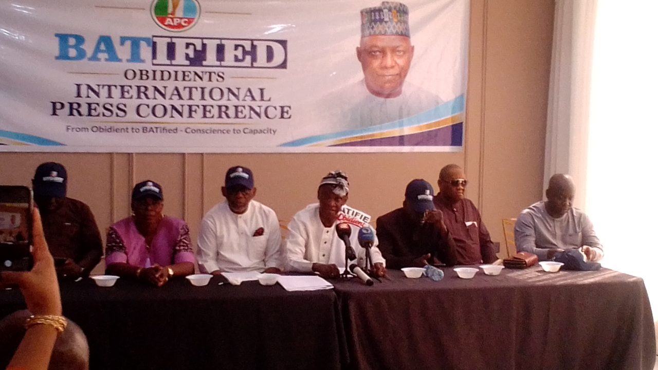Leaders of Batified Obidients addressing journalists during the group's official launch and press conference in Abuja