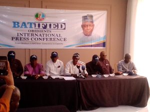 Leaders of Batified Obidients addressing journalists during the group's official launch and press conference in Abuja