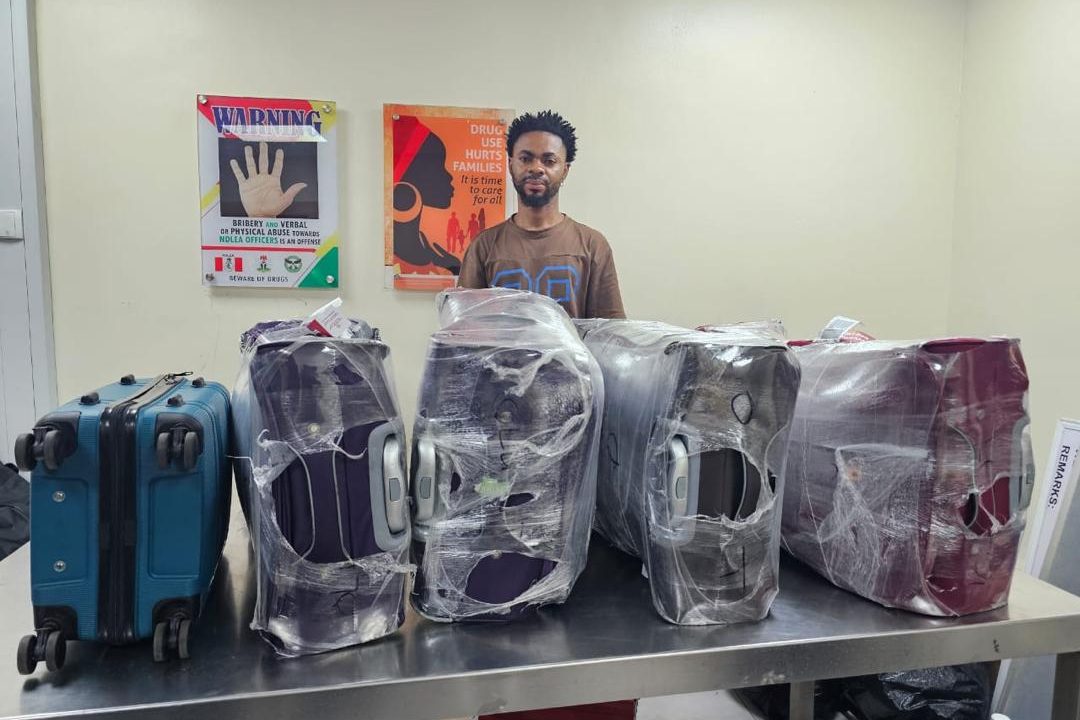 NDLEA intercepts Italy-bound businessman with cocaine hidden in shoe soles, bag railings
