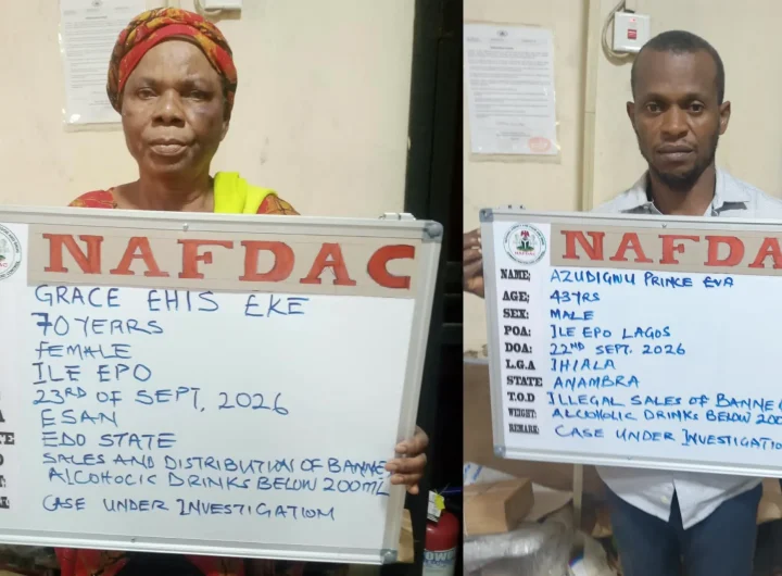 NAFDAC raids Lagos markets, confiscates ₦300m worth of banned sachet alcohol