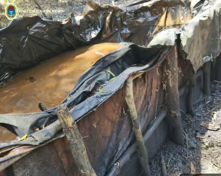 Navy uncovers 98,000 litres of stolen crude oil, illegally refined diesel in Rivers