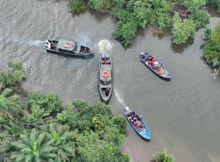 Nigerian Navy dismantles illegal refining capacity, destroys site with 3 storage tanks in Rivers