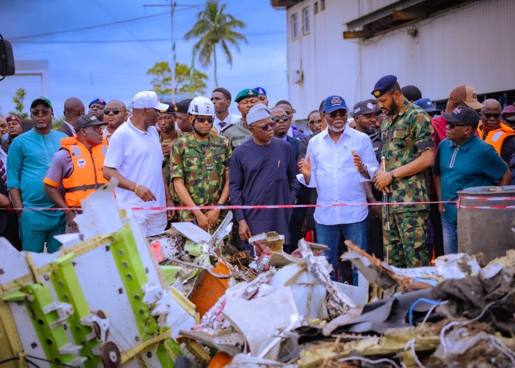 Aiyedatiwa visits NAF plane crash site, orders continued search for victims, wreckage