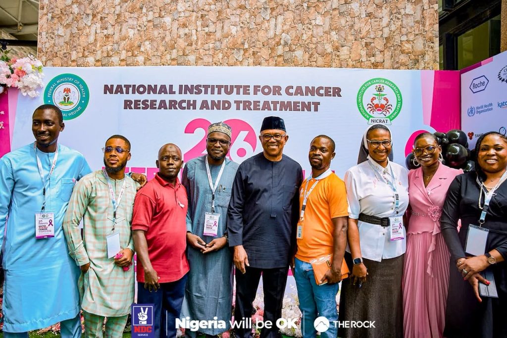 Peter Obi in a group photograph with cancer survivors