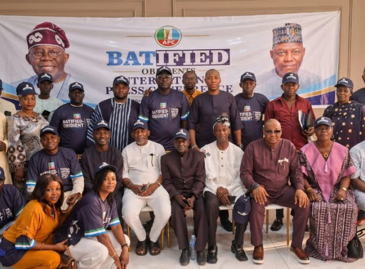 Leaders of Batified Obidients addressing journalists during the group's official launch and press conference in Abuja