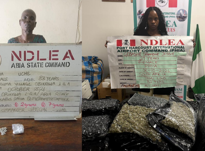 NDLEA arrests 83-year old convicted grandma, South African lady with Colos, Meth shipments