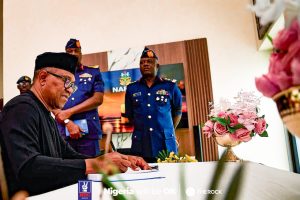 Obi visits NAF Headquarters, signs condolence register for plane crash victims